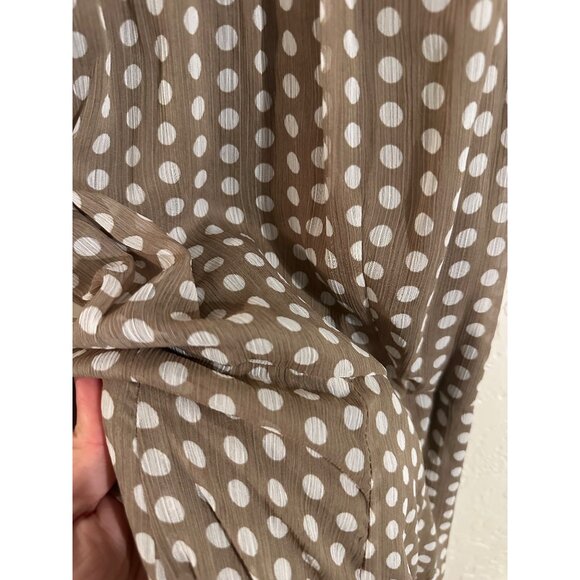 Tommy Hilfiger Brown & White Polka Dot Pleated Dress - Picture 11 of 15